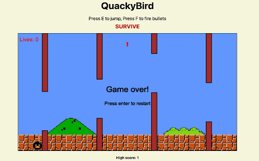 QuackyBird  from Chrome web store to be run with OffiDocs Chromium online