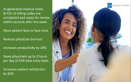 Quantum AI Health Copilot and Ambient Scribe for Practice Fusion  from Chrome web store to be run with OffiDocs Chromium online