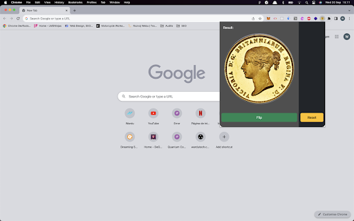 Quantum Coin Toss  from Chrome web store to be run with OffiDocs Chromium online
