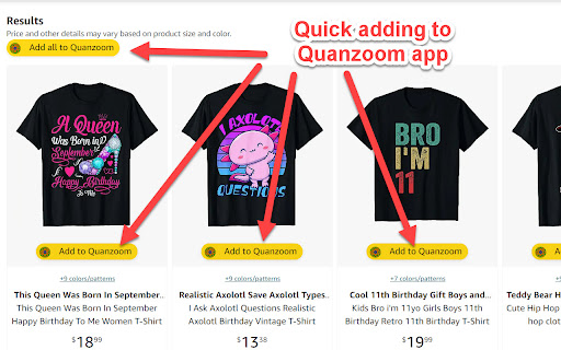 Quanzoom extension  from Chrome web store to be run with OffiDocs Chromium online