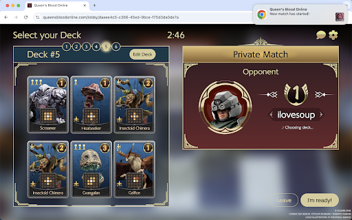 Queens Blood Match Notification  from Chrome web store to be run with OffiDocs Chromium online
