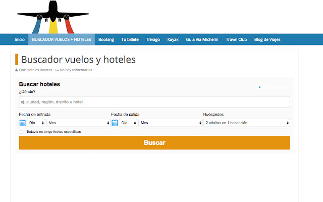 Que hoteles Baratos  from Chrome web store to be run with OffiDocs Chromium online