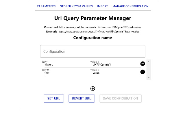 Query Parameter Manager  from Chrome web store to be run with OffiDocs Chromium online