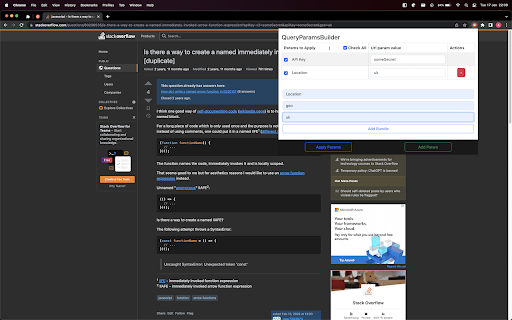 QueryParamsBuilder  from Chrome web store to be run with OffiDocs Chromium online
