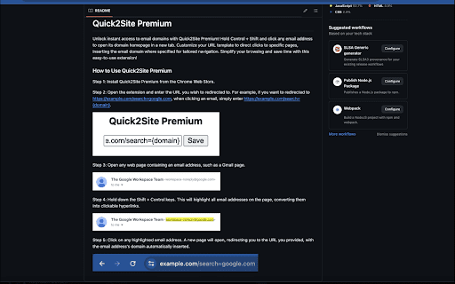 Quick2Site Premium  from Chrome web store to be run with OffiDocs Chromium online