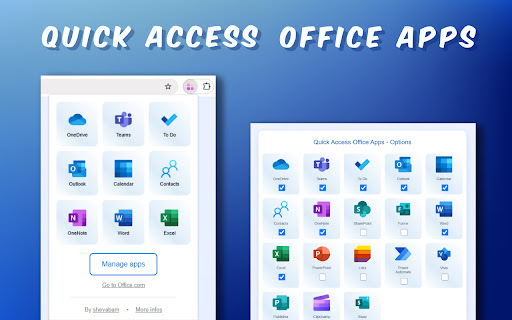 Quick Access Office Apps  from Chrome web store to be run with OffiDocs Chromium online