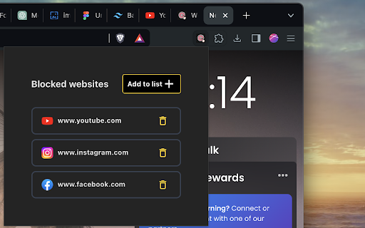 QuickBlock: Monitor or block websites  from Chrome web store to be run with OffiDocs Chromium online