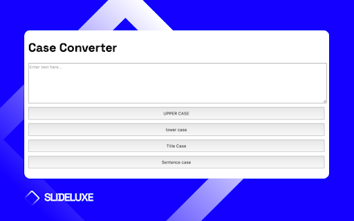 Quick Case Converter  from Chrome web store to be run with OffiDocs Chromium online