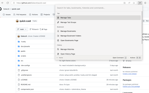 Quick Cast  from Chrome web store to be run with OffiDocs Chromium online