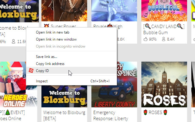 Quick Copy Roblox IDs  from Chrome web store to be run with OffiDocs Chromium online