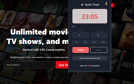 Quick Countdown Timer from Chrome web store to be run with OffiDocs Chromium online Quick Countdown Timer from Chrome web store to be run with OffiDocs Chromium online