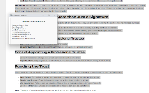 Quick Count Tool  from Chrome web store to be run with OffiDocs Chromium online