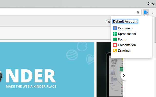 Quick Create for Google Drive  from Chrome web store to be run with OffiDocs Chromium online