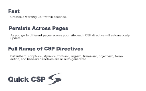 Quick CSP Whitelist Generator  from Chrome web store to be run with OffiDocs Chromium online