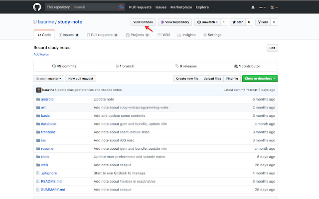 QuickGitbook for Github  from Chrome web store to be run with OffiDocs Chromium online