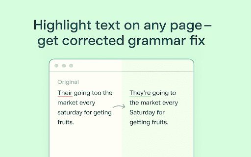 Quick Grammar Fixer  from Chrome web store to be run with OffiDocs Chromium online