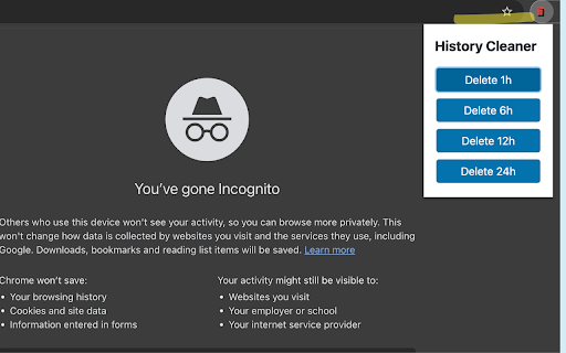 Quick History Cleaner  from Chrome web store to be run with OffiDocs Chromium online