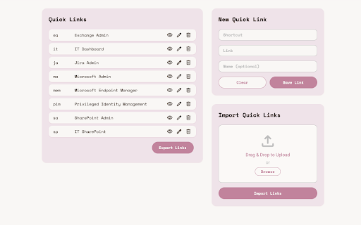 Quick Linker  from Chrome web store to be run with OffiDocs Chromium online