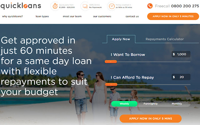 Quick Loans NZ  from Chrome web store to be run with OffiDocs Chromium online