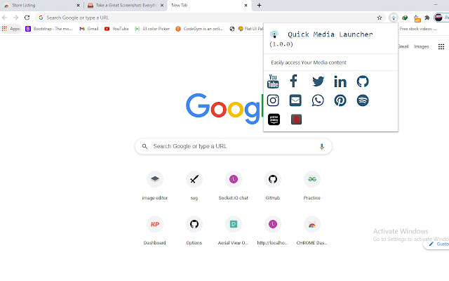 Quick Media launcher  from Chrome web store to be run with OffiDocs Chromium online