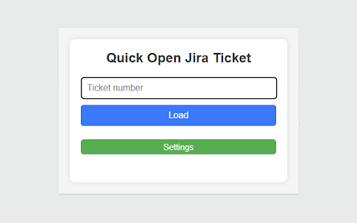 Quick Open Jira Ticket  from Chrome web store to be run with OffiDocs Chromium online