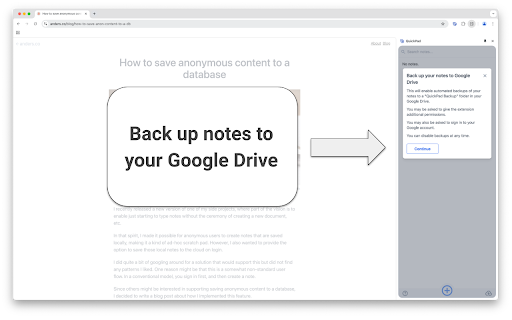 QuickPad  from Chrome web store to be run with OffiDocs Chromium online