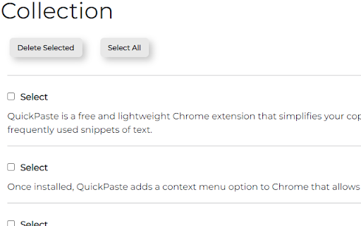QuickPaste  from Chrome web store to be run with OffiDocs Chromium online