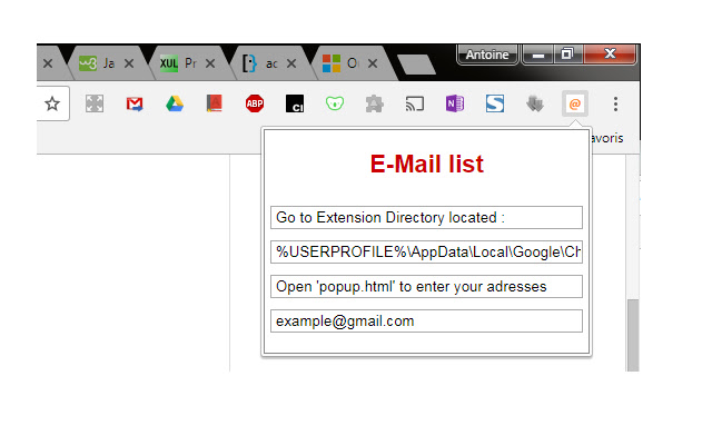 quick pick email adress  from Chrome web store to be run with OffiDocs Chromium online