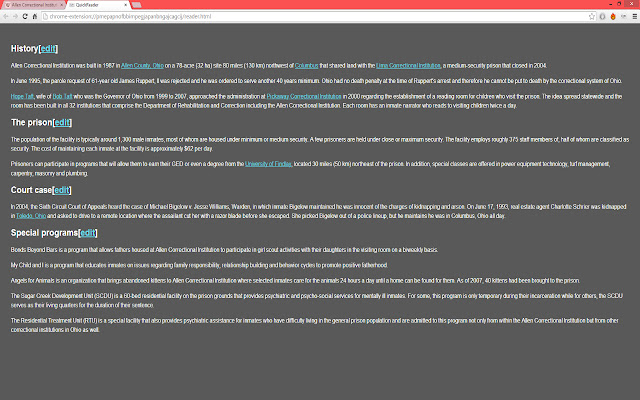 QuickReader  from Chrome web store to be run with OffiDocs Chromium online