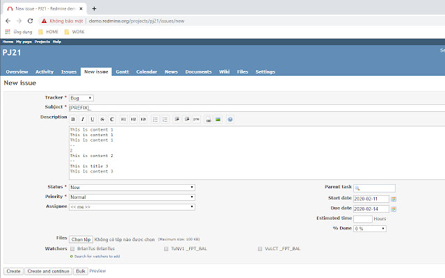 QuickRedmine  from Chrome web store to be run with OffiDocs Chromium online