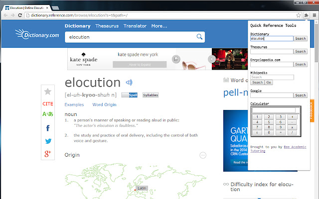 Quick References by Bee Academic Tutoring  from Chrome web store to be run with OffiDocs Chromium online