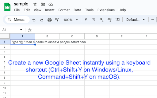 Quick Sheet Creator  from Chrome web store to be run with OffiDocs Chromium online