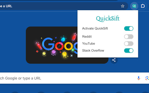 QuickSift  from Chrome web store to be run with OffiDocs Chromium online