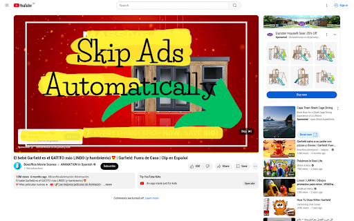 QuickSkip – Auto Skip Ads on YouTube Faster  from Chrome web store to be run with OffiDocs Chromium online