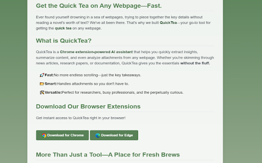 Quick Tea  from Chrome web store to be run with OffiDocs Chromium online