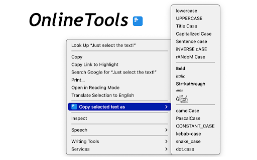 Quick Text Case Converter  from Chrome web store to be run with OffiDocs Chromium online