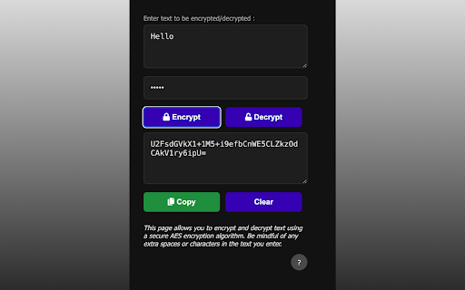 Quick Text Encrypt  Decrypt  from Chrome web store to be run with OffiDocs Chromium online