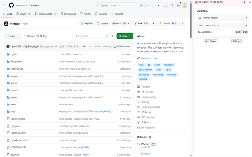 QuickURL  from Chrome web store to be run with OffiDocs Chromium online