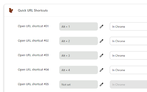 Quick URL Shortcuts  from Chrome web store to be run with OffiDocs Chromium online