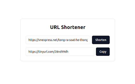 Quick URL Shortener  from Chrome web store to be run with OffiDocs Chromium online