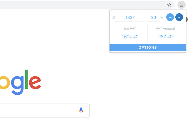 Quick VAT Calculator  from Chrome web store to be run with OffiDocs Chromium online