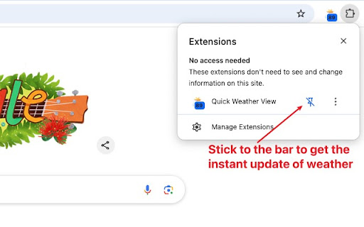Quick Weather View  from Chrome web store to be run with OffiDocs Chromium online