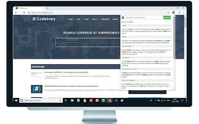 Quick Wikipedia Search  from Chrome web store to be run with OffiDocs Chromium online