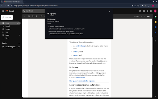 Quick Word Definition  from Chrome web store to be run with OffiDocs Chromium online