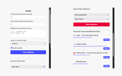 Quidle  from Chrome web store to be run with OffiDocs Chromium online