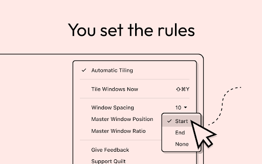 Quilt Tiling Window Manager  from Chrome web store to be run with OffiDocs Chromium online