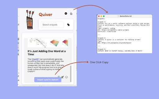 Quiver Snippet Management and Text Expansion  from Chrome web store to be run with OffiDocs Chromium online