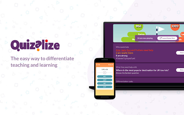 Quizalize for Teachers  from Chrome web store to be run with OffiDocs Chromium online