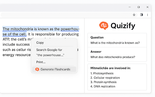 Quizify  from Chrome web store to be run with OffiDocs Chromium online