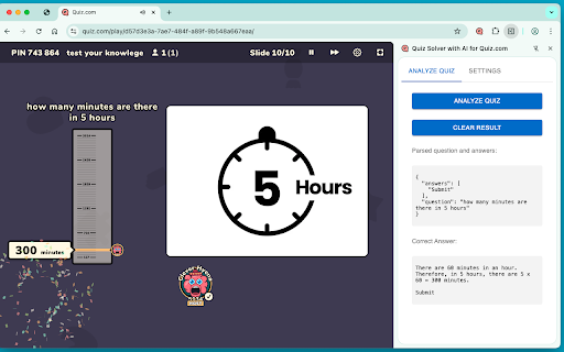 Quiz Solver with AI for Quiz.com  from Chrome web store to be run with OffiDocs Chromium online